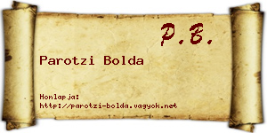 Parotzi Bolda névjegykártya